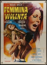 2p592 RESTLESS Italian 1p 1973 completely different art of naked Raquel Welch by Tino Aller!