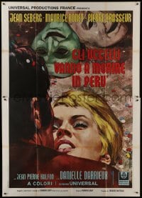 2p438 BIRDS IN PERU Italian 2p 1968 different art of Jean Seberg, she'd use anyone to find love!