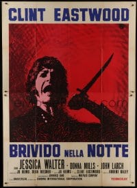2p463 PLAY MISTY FOR ME Italian 2p 1971 classic Clint Eastwood, Brini art of crazy stalker w/knife!