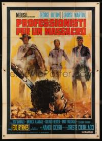 2p465 PROFESSIONALS FOR A MASSACRE Italian 2p 1967 Gasparri art of man buried up to his neck!