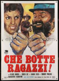 2p468 RETURN OF SHANGHAI JOE Italian 2p 1974 Klaus Kinski, Cheen Lie, wacky spaghetti western art!