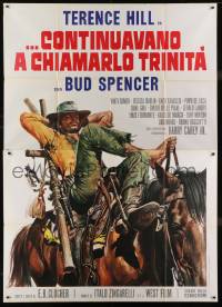 2p478 TRINITY IS STILL MY NAME Italian 2p 1972 cool spaghetti western art of Terence Hill on horse!