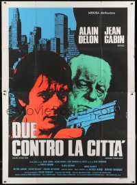 2p480 TWO MEN IN TOWN Italian 2p R1970s art of Alain Delon & Jean Gabin, Deux hommes dans la ville!