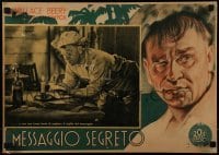 2p419 MESSAGE TO GARCIA Italian LC 1936 c/u of Wallace Beery sealing a letter with candle wax!