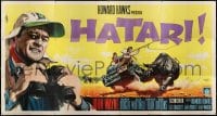 2p429 HATARI Italian 113x208 1962 Howard Hawks, art of John Wayne in Africa by Enzo Nistri, rare!