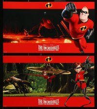 2p053 INCREDIBLES 8 10x17 LCs 2004 Disney/Pixar animated superhero family, cool widescreen images!
