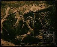 2p014 PUPPETS jumbo LC 1926 c/u of Milton Sills in foxhole with machine gun in World War I!