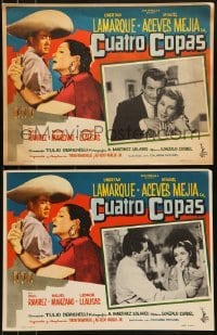 2p157 CUATRO COPAS 8 Mexican LCs 1958 Libertad Lamarque, Miguel Aceves Mejia, romantic musical!