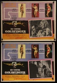2p151 GOLDFINGER 3 Mexican LCs 1966 & R1970s two first release, one R70s, Sean Connery, James Bond!