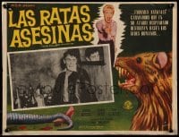 2p143 KILLER SHREWS Mexican LC 1959 close up of terrified man back up against a wall, cool art!
