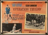 2p148 THUNDERBALL Mexican LC 1965 Sean Connery as James Bond on beach with sexy Claudine Auger!