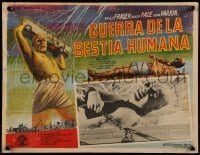 2p150 WAR OF THE COLOSSAL BEAST Mexican LC 1958 different image of monster chained to the ground!
