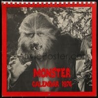 2p037 MONSTER CALENDAR 12x12 calendar 1976 Dracula, Frankenstein, Wolfman, Creature & more!