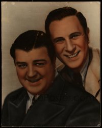 2p026 ABBOTT & COSTELLO color 15.75x20 still 1940s wonderful smiling portrait of Bud & Lou!