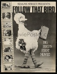 2p169 FOLLOW THAT BIRD promo brochure 1985 Sesame Street presents Big Bird in his first movie!