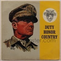 2p197 DOUGLAS MACARTHUR 33 1/3 RPM record 1963 Duty Honor Country, great Adolph Treidler art!