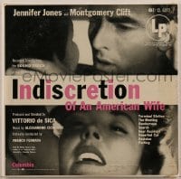 2p203 INDISCRETION OF AN AMERICAN WIFE 33 1/3 RPM soundtrack record 1954 De Sica, Jones, Clift