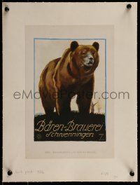 2p111 LUDWIG HOHLWEIN linen 8x12 German book page 1926 Baren-Brauerei, c/u art of brown bear!