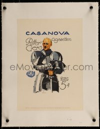 2p113 LUDWIG HOHLWEIN linen 8x12 German book page 1926 Casanova Cigaretten man, art man in armor!