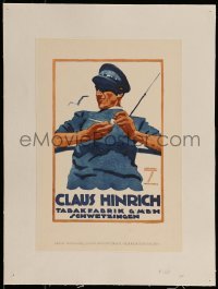 2p114 LUDWIG HOHLWEIN linen 8x12 German book page 1926 Claus Hinrich, art of sailor with pipe!