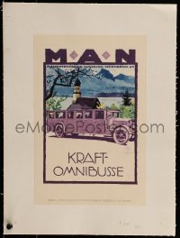 2p120 LUDWIG HOHLWEIN linen 8x12 German book page 1926 MAN Kraft-Omnibusse, col art of early bus!