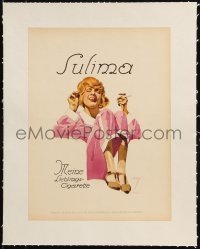 2p131 LUDWIG HOHLWEIN linen 9x12 German book page 1926 Sulima, art of smoking woman in pink robe!