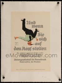 2p121 LUDWIG HOHLWEIN linen 8x12 German book page 1926 und menn, art of man standing on his head!