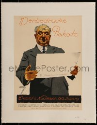 2p133 LUDWIG HOHLWEIN linen 9x12 German book page 1926 Werbedrucke Plakate, art of man with poster!