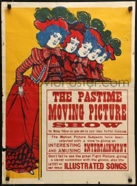 2p001 PASTIME MOVING PICTURE SHOW 21x28 special poster 1900s Latest Edison Fire-Proof Kinetoscope!