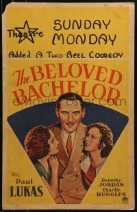 2p240 BELOVED BACHELOR WC 1931 Paul Lukas adopts Dorothy Jordan & loves her the wrong way!
