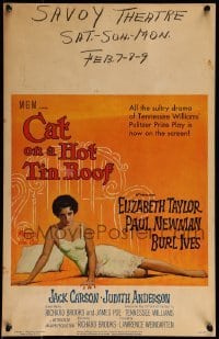 2p259 CAT ON A HOT TIN ROOF WC 1958 classic artwork of Elizabeth Taylor as Maggie the Cat!