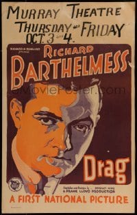 2p278 DRAG WC 1929 great deco art of publisher turned playwright Richard Barthelmess, ultra rare!
