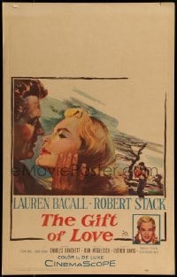 2p291 GIFT OF LOVE WC 1958 great romantic close up art of Lauren Bacall & Robert Stack!