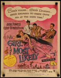 2p292 GIRL MOST LIKELY WC 1957 art of sexy Jane Powell, Cliff Robertson, Tommy Noonan!