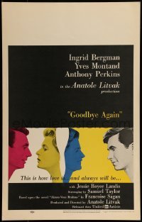 2p293 GOODBYE AGAIN WC 1961 art of Ingrid Bergman between Yves Montand & Anthony Perkins!