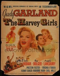 2p297 HARVEY GIRLS WC 1945 Judy Garland, John Hodiak, MGM's musical romance of daring days!