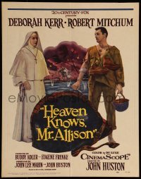 2p300 HEAVEN KNOWS MR. ALLISON WC 1957 John Huston, soldier Robert Mitchum with nun Deborah Kerr!