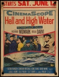 2p301 HELL & HIGH WATER WC 1954 Samuel Fuller, Richard Widmark on military submarine!