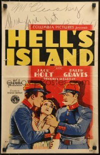 2p302 HELL'S ISLAND WC 1930 Spicker art of Dorothy Sebastian between Jack Holt & Ralph Graves!