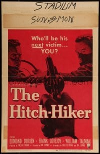 2p304 HITCH-HIKER WC 1953 classic POV image of hitchhiker in back seat pointing gun at front!