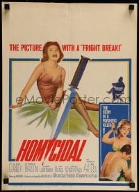 2p306 HOMICIDAL WC 1961 William Castle's frightening story of a psychotic female killer!