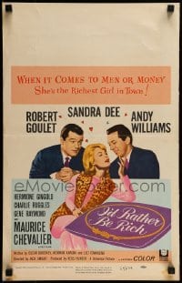 2p313 I'D RATHER BE RICH WC 1964 sexy Sandra Dee with Robert Goulet & Andy Williams!