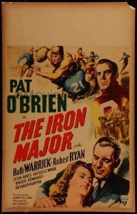 2p318 IRON MAJOR WC 1943 Pat O'Brien plays football in the military, great sports art!