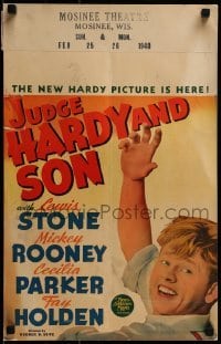 2p322 JUDGE HARDY & SON WC 1939 great close up of smiling Mickey Rooney as Andy Hardy!