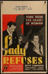 2p330 LADY REFUSES WC 1931 prostitute Betty Compson is hired by wealthy father to seduce his son!