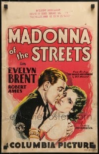 2p343 MADONNA OF THE STREETS WC 1930 art of Evelyn Brent, who does whatever it takes to get rich!