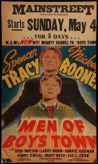 2p349 MEN OF BOYS TOWN WC 1941 Spencer Tracy as Father Flanagan, Mickey Rooney