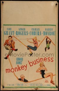 2p356 MONKEY BUSINESS WC 1952 Cary Grant, Ginger Rogers, sexy Marilyn Monroe, Charles Coburn