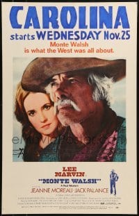 2p357 MONTE WALSH WC 1970 super close up of cowboy Lee Marvin & pretty Jeanne Moreau!
