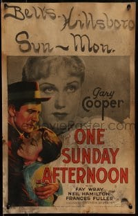 2p367 ONE SUNDAY AFTERNOON WC 1933 romantic art of Gary Cooper & pretty Fay Wray + photo of Wray!